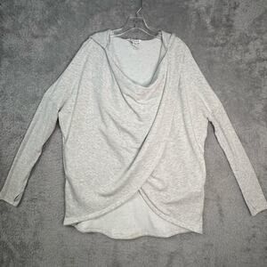 Athleta Purana Wrap Oversized Yoga Draped Modal Sweatshirt Hoodie Women S Gray
